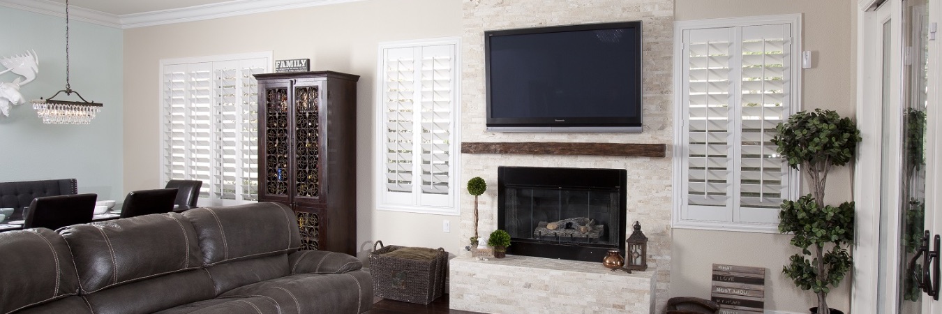 Polywood shutters in a New Brunswick living room
