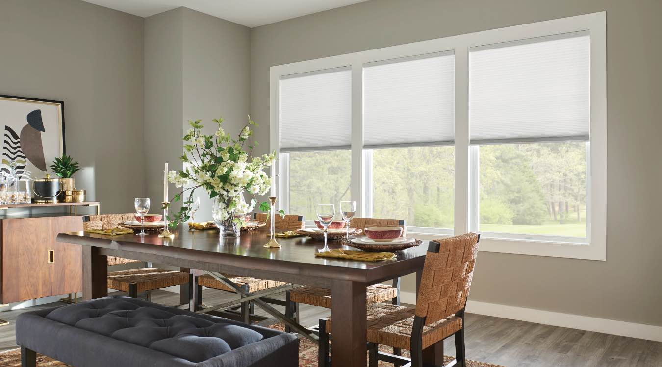 Cell shades in New Brunswick kitchen