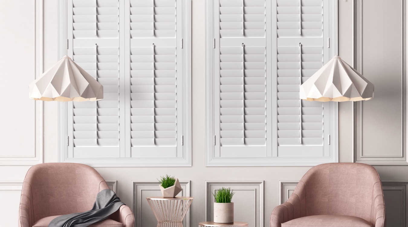 Polywood shutters in modern living room