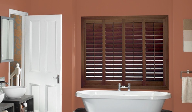 Put old paint to proper use and give your living space a fresh look. Plantation shutters in a bathroom