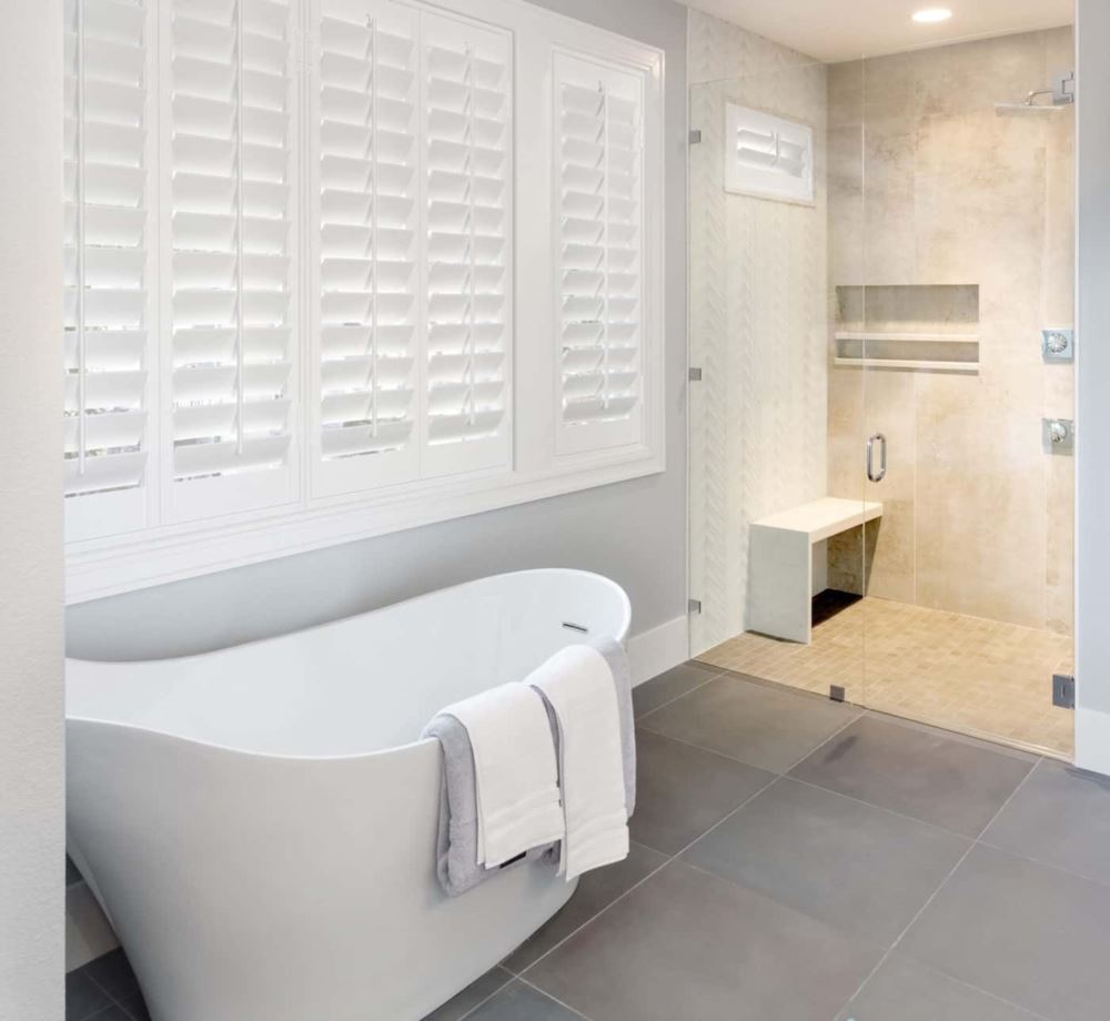 Studio shutters in a bathroom